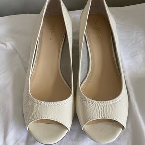 Cole Haan Cream Peep Toe Heels